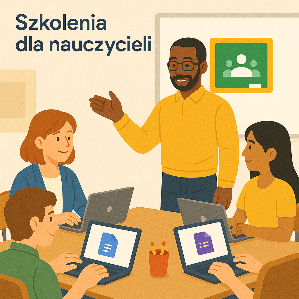 Szkolenie nauczycieli z narzędziami Google - z tytułem sekcji